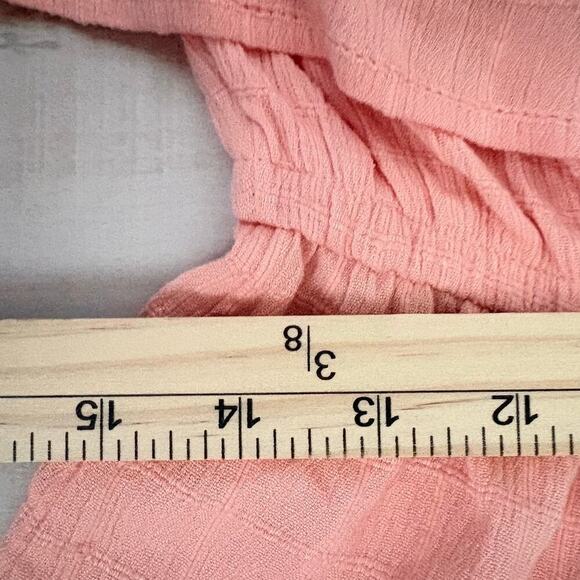 Roxy Size L Another Day Off The Shoulder Romper Linen Blend Coral Beach NWT - Picture 11 of 13